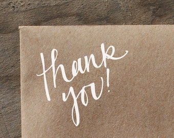 Thank You! Handwritten Calligraphy Rubber Stamp