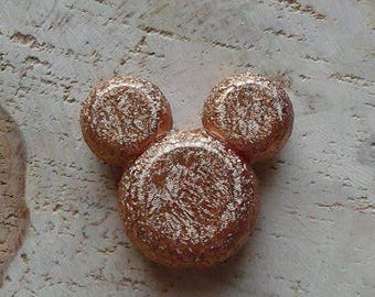 Pearl gold embossed acrylic Mickey head