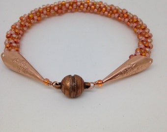 Tangerine Dreams Kumihimo bracelet