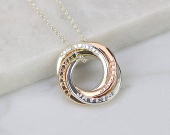 Rose gold mom jewelry for her, 4 names necklace rose gold necklace names, personalized grandparent gifts for mom necklace - Lilia