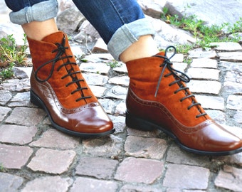 Armada - Womens Fall Boots, Lace-up Leather Boots, Oxford Boots, Leather Ankle Boots, Custom boots, FREE customization!!!