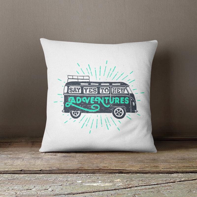 Road trip pillow adventure lover fun throw pillow case glider