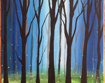 The Enchanted Forest 12x12 Original Acrylic Fairytale Painting