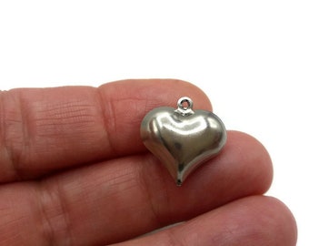 20 charms - Charms - stainless steel heart - A382 hearts
