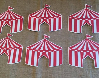 Circus Die Cut Set of 6, Circus Party, Circus Tents, Circus theme party, Carnival Tents, Birthday Party, Carnival Birthday