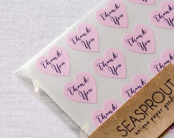 96 Thank You Stickers, Thank You Calligraphy Stickers, Calligraphy Labels, Pink Stickers, Calligraphy Stickers, Wedding Stickers