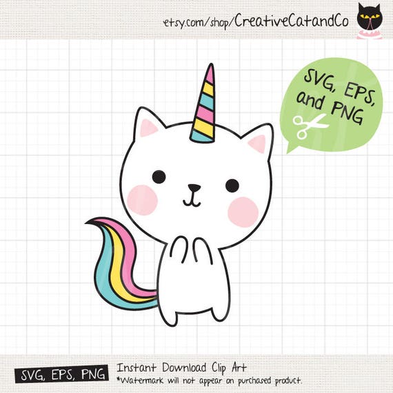 Download Unicorn Cat SVG Files for Cricut or Silhouette Cute Unicorn