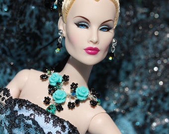 jewelry set and hair ornament for Fashion Royalty, Poppy Parker, Barbie and similar 12" fashion dolls