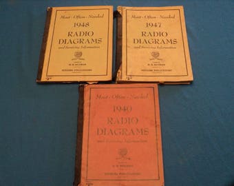 Three Antique Most-Often-Needed 1940--1947--1948 Radio Diagrams and Servicing Information
