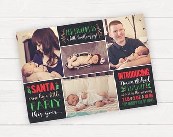 Holiday birth announcement christmas new years new baby