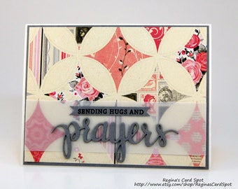 Pink and Gray Thinking of You Greeting Card