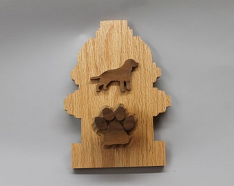 Dog leash holder, fire hyrdant shaped