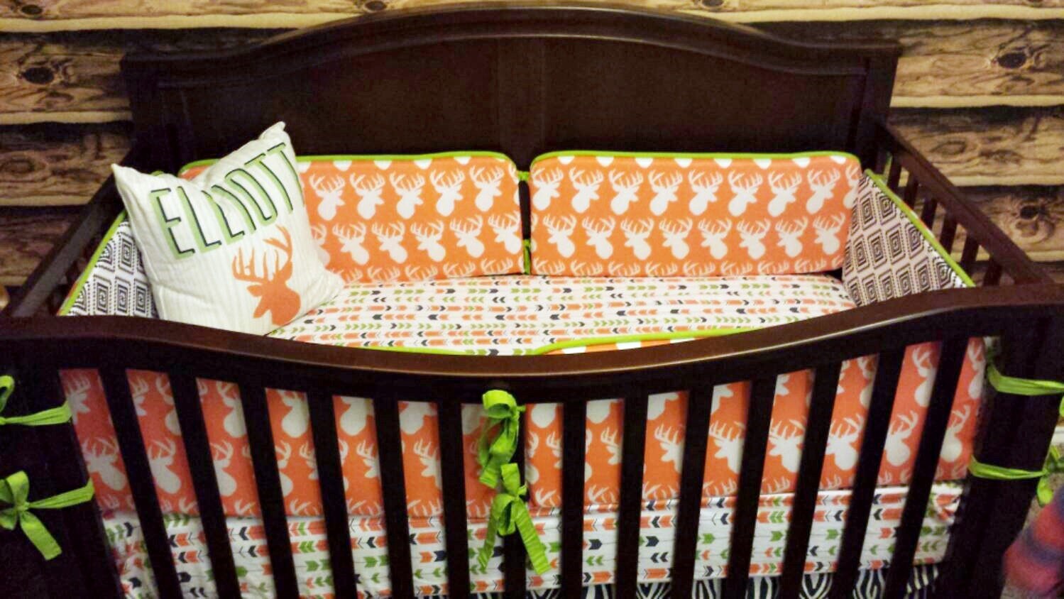orange crib bedding