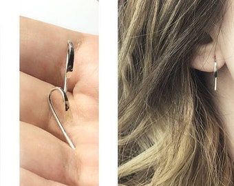 ON SALE Silver Sterling/9ct Rose Gold Minimalist Earrings • Handmade Jewellery • Gift for her • Stackable Earrings • Birthday Gift