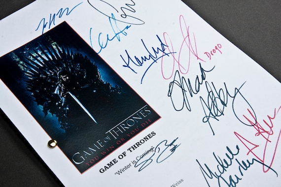 Game Of Thrones TV Script With Signatures / Autographs Reprint