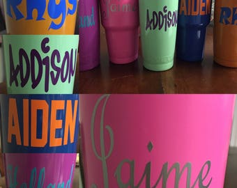 Yeti Tumbler Name Decal-Adults/Kids