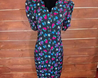 vintage floral button down dress