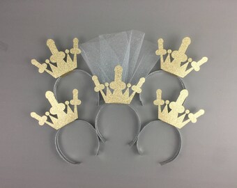 5+ Dick Crown Bride Veil Penis Hats Headband Crown - Hat - Bachelorette Party Penis Gay Bachelor Glitter Dick Tiara Princess Penis Straw