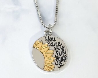 You Are My Sunshine, Sunflower Necklace, Gift Ideas, Boho Flower Necklace, Love Couple, Gifts for Her, Birthday, Friendship Necklace, Gifts