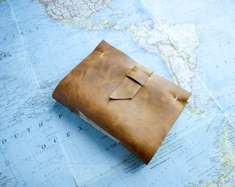 leather journal - personalized leather travel journal - sketchbook - diary - art journal - handmade bound book - leather notebook - custom