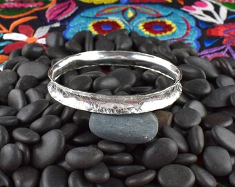 Textured Sterling Silver Bangle