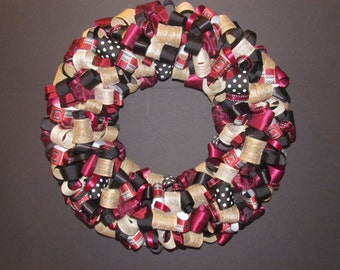 University of South Carolina Burlap and Ribbon Wreath