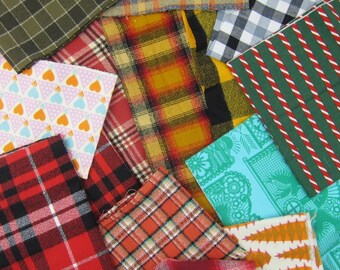 Flannel Scrap Bundle- 1 Pound of Scraps
