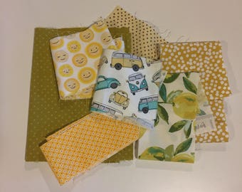 Designer Fabric Scrap Bag-yellow