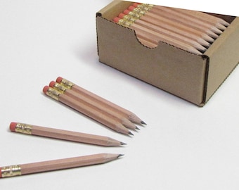Personalized wood mini Golf pencils. Customize Mini Pencils, Hexagon #2 Pencil with eraser