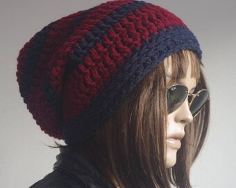 womens hat winter hat hats chemo hat Slouchy Hat burgundy navy Knit Hat children hat beanie valentines day Woman Crochet hat Gift for her