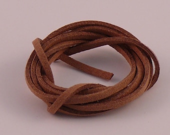 3mm x 1.5 mm light brown suede cord