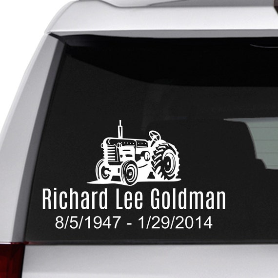In Loving Memory Car Decals >> Memorial Car Decal Memorial for Farmer In Loving Memory In Loving Memory Car Decals >> Memorial Car Decal Memorial for Farmer In Loving Memory
