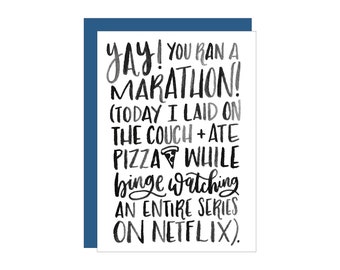 Marathon + Netflix greeting card