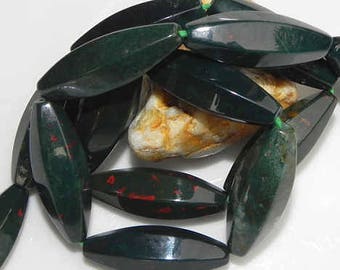 Heliotrope Olives-6-sided long olive-polished-strand 40 cm