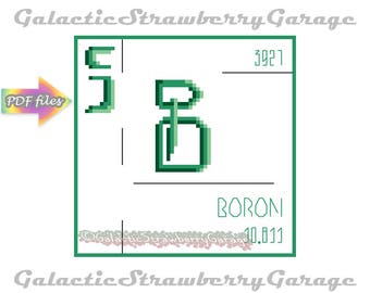 periodic table cross stitch boron digital pattern