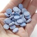 Blue Acrylic Flower Beads Washed Matte Finish 10mm (30)