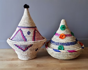 Large Berber handwoven wicker basket