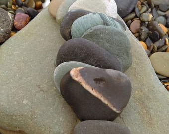 Beach Stone Pebbles, 10 Pieces from the Irish Coast