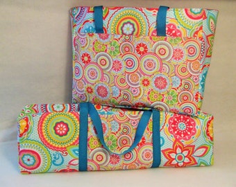 Cricut Explore Air Carrying Case / Accessory Bag / Silhouette Cameo 3 / Brother ScanNCut 2 / Bright Medallion Flower Print