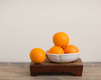 Fruit Bowl, Vintage McCoy Bowl, Cottage Decor, Blue Bowl, Scallop Bowl, Shelf Accessories, Shelf Decor, Farmhouse Fruit Bowl, White Bowl