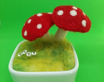 OOAK Needle Felt Toadstool Pin Cushion
