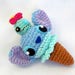 Stitch and scrump ice cone plush - stitch and scrump amigurumi crochet doll - disney stitch keychain