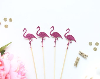 Flamingo Drink Stir Sticks | Glittery Pink Flamingo Swizzle Sticks | Summer Party Decor | Flamingle | Wedding | Flamingo Party | Stir Sticks