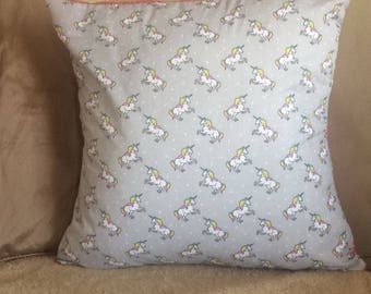 Grey Unicorn Cushion Cover