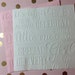 Baby Shower Napkin ~ Embossed Paper Napkin ~ New Baby ~ Shower ~ Baby Shower ~ Baby Words ~ Baby Girl ~ Beverage ~ Cocktail ~ Luncheon