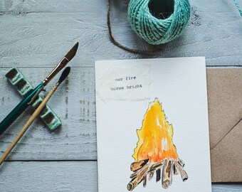 Camping Anniversary Card, Camping Love Card, Hiker Anniversary Card, Hiker Love Card, Backpacker Anniversary Card, Backpacker Love Card