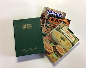 Cookbook Set - CookBook Collectibles - Bread Cookbook - Meat Cookbook - Casserole Cookbook - Culinary Gift