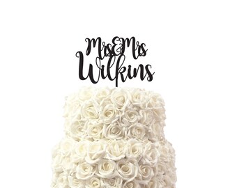 Custom wedding cake toppers mrs and mrs with name, for a gay wedding couple, other colors also possible, custom made