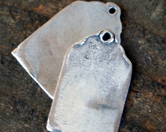 Stamping Blanks TWO sterling silver Tags 002 /SC09