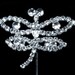 Sale! Rhinestone Dragonfly Wire Pick adds a Whimsical Accent to your Wedding Cake, Bouquet or Floral Arrangement